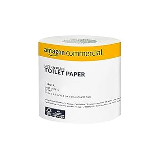 AmazonCommercial 2-Ply Ultra Plus Toilet Paper/Bath Tissue, Septic Safe, FSC Certified, Unscented, 400 Sheets per Roll, 80 Individually Wrapped Rolls