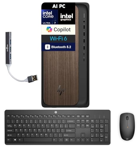 Image of HP OmniDesk AI PC (Next Gen Envy) Desktop (Intel Ultra 7-265, 64GB DDR5, 8TB SSD, Intel Graphics, 280W PSU, WiFi 6, BT 5.2, RJ-45, 1 Display Port, Win 11 Home) w /DKZ USB Port Exp