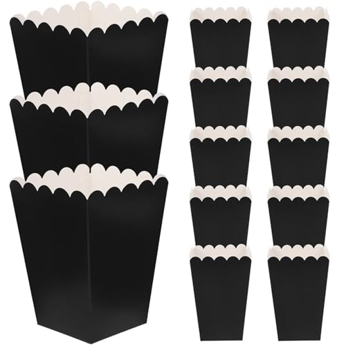 Boîtes à Popcorn Légères et Sûres en Carton de 250g, Design Graphique Épuré x100