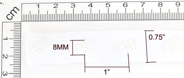 2 Yards Plastic Snap Button Polyester Tape Ribbon Hook & Eye Zipper Popper Press Stud Fastener-White
