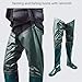 Tuimiyisou Fishing Hip Waders Non-Slip Waterproof PVC Wading Trousers with Buckle Boots Breathable Hip Boots Green Size 42 1Pair