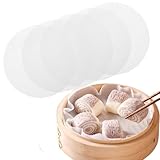 5 alfombrillas de silicona antiadherentes para albóndigas, bollos para cocinar Dim Sum de 20 cm, tapete de vapor de bambú para cocinar en casa, cocina, reutilizable, almohadillas de malla redondas