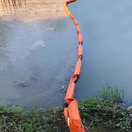 Floating Oil Boom, PVC Recyclable Spill Barrier for River, Marine and Docks, Garbage Containment (1000x60cm)