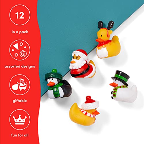THE TWIDDLERS 12 Weihnachten Badeente Badespielzeug -Weihnachtsmann, Schneemann, Rentier - Mitgebsel für Babys & Kleinkinder