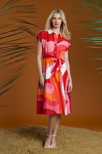 Image of Maggy London Women's Versatile Short Sleeve Collared A-line Dress for Women | Wedding Guest Dresses for Women