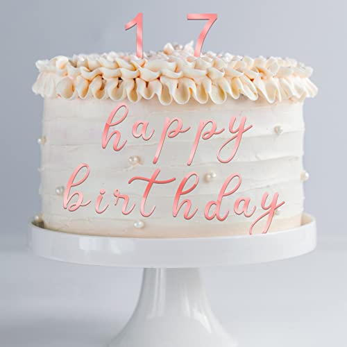 124 Pcs Acrylic Number Alphabet Cake Topper Diy Personalized Name Cupcake Toppers With A-Z Letter Custom Your Birthday Party Cake Topper 0-9 Number Cake Decoration For Wedding Baby Shower (Rose Gold) #TOP6