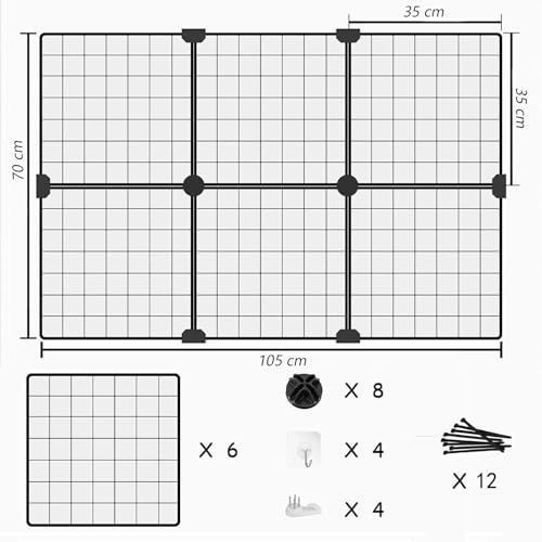 Sumoni Hundebarrieren Treppenschutzgitter Barrier Gates Haustier Gates Hund Gehege 105x70CM, einfach zu montieren, kann zusammen in so viele Modelle wie nötig (Single Piece 35 * 35cm, 6 Stück Total)