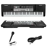 61 Keys keyboard piano Music Teaching Piano keyboard With Microphone, USB Cable, Portable Electronic Keyboard,Gift for Beginner boys and girls(Black)