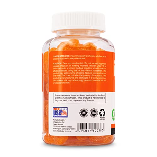 Vitamin C Gummies (90 Count) - Vitamin C Gummies Supplement With Powerful Antioxidants For Immune System Support - Halal Certified & Vegetarian - Orange Flavoured #TOP1