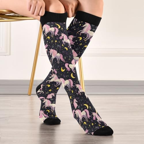 Image of Pigsaly Red White Polka Dot Womens Compression Socks Athletic Tube Sock Knee High Socks Outdoor Sport Socks
