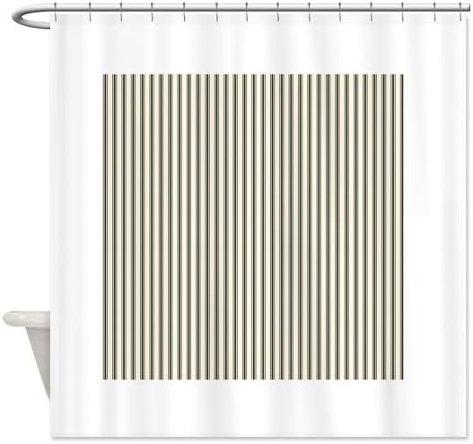 CafePress Black Ticking Decorative Fabric Shower Curtain