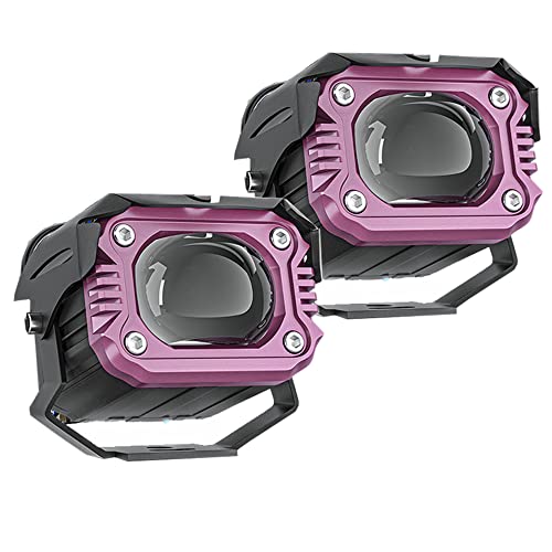 2 Peças LED Auxiliar Light Spot Condução Luz 40W High Low Beam Dual Color Para Motocicleta SUV Barco