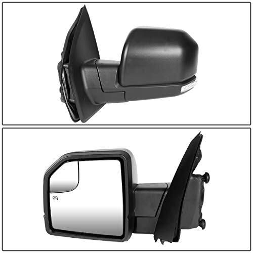Dna Motoring Twm-058-Oe-T888-Bk-Cl-L Powered+Heated+Led Signal Puddle Light Factory Style Side Mirror Left Compatible With 15-18 F-150 With 22-Pin Plug #TOP2