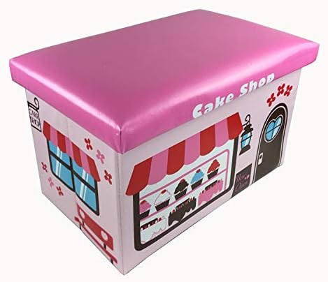 GMMH Stool 49 x 31 x 31 cm Foldable Original Toy Box Toy Chest Toy Box Storage Box Stool Foldable Fire Truck Design 2