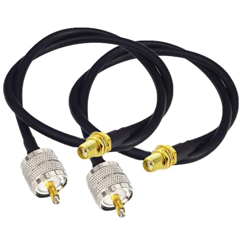YILIANDUO Cavo coassiale RF SMA femmina a UHF PL-259 maschio RG58 da 50 cm, adatto per analizzatore di antenna, antenna portatile di base e radio CB, misuratore SWR,radio Baofeng (2 pezzi)