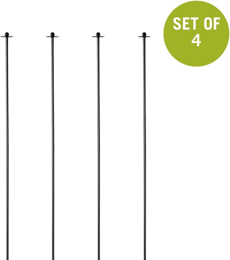 Gardener's Supply Company Garden Stake Netting Support | Heavy Duty Powder Coated Steel Frame for Fencing | Plant & Crop Protection from Wildlife | (Set of 4)