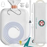 Medi Grade Enema Kit for Adults, 0.53 Gal Capacity - Transparent, Hands-Free with One-Way Valve, 4 Tips and Enema Bag - Enemas for Colon Cleanse for Women and Men - for Coffee Enema & Colon Cleansing