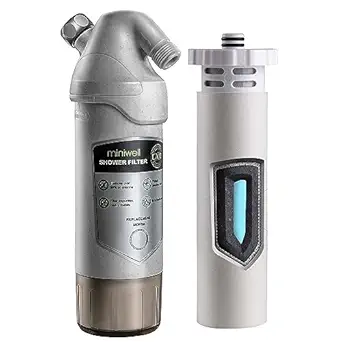 miniwell L720-Plus Shower Filter System-for Bathroom Hard Water and Well -Remove Chlorine & Heavy Metals & Sediments impurties- Good for Skin & Hairs