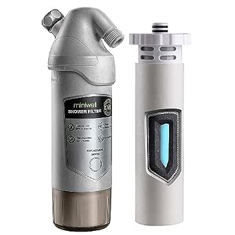 Miniwell L720-Plus Shower Filter System for Bathroom Hard Water and Well - Removes Chlorine, Heavy Metals, Sediments