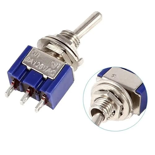 Interrupteur à bascule MTS102 SPDT 6A pour circuits électriques - Lot de 10