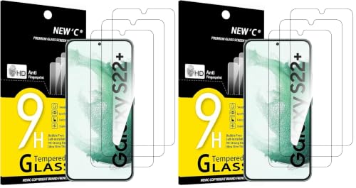 Image of NEW'C 6 Pack Designed for Samsung Galaxy S22+ / S22 Plus, Screen Protector Tempered Glass, Case Friendly Scratch Resistant,Bubble-Free, Ultra Resistant