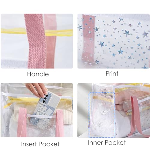 Clear Beach Bag for Women,Waterproof,Sandproof,Large Transparent PVC Tote Bag for Stadium Events Beach Travel Gym Pool3