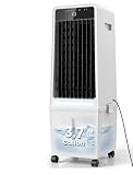 Air Choice Swamp Cooler, 30" Windowless Portable Air Conditioners with 3.7Gal Water Tank, 4 Ice Packs, Oscillation, 3 Speeds/Modes, 12H Timer, Night Light, Portable Swamp Cooler for Bedroom Office