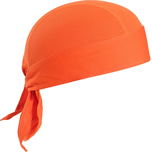VIAUMBR Bandana Homme Casquette Cyclisme Velo randonnée Bandana Pirate sous Casque Velo Tissu aéré pour Natation Jogging Course Montagne et Moto Orange