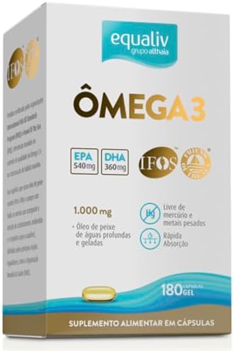 Omega 3 óleo de peixe, 180 cápsulas gel, Equaliv