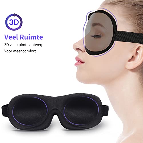 Trilancer Slaapmasker,3D Oogmasker om te Slapen, Verduistering dat met Oordopjes - Image 6