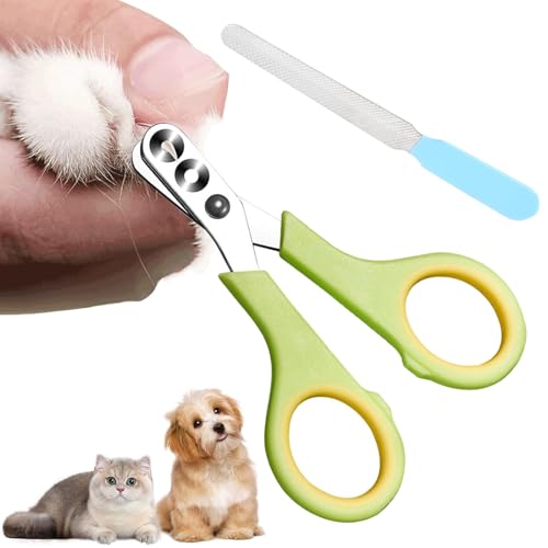 JAONLD Cortauñas Gato Principiante con Lima de Uñas Corta Uñas Gatitos Seguridad Cortauñas Gatos Acero Inoxidable Tijeras para Gatos para Gatos, Perros Pequeños, Conejos y Animales Pequeños