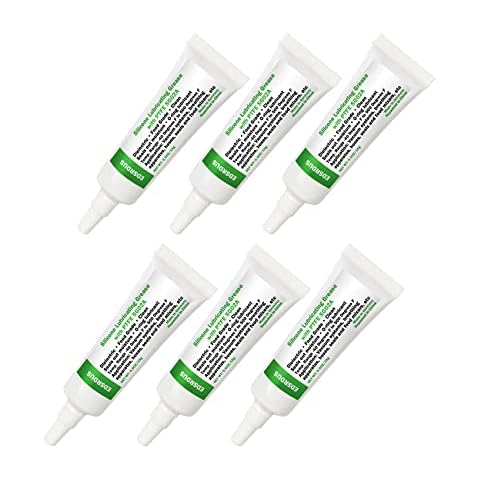EDSRDUS SG02A Silicone Grease with PTFE USDA H1 Food Grade Multi-Functional O-Ring Lubricant Faucet Leak Proof Dielectric Seal Out Moisture Oil Resistant Long Lasting 0.35OZ(10g) x6 Pack Cover