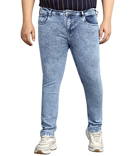 Image of Urbano Plus Men's Regular Fit Washed Jeans Stretchable