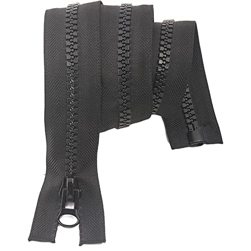 ftiemlovde 5# 6 Pack Reißverschluss Teilbar für Jacken Kunststoff Schwarz，Schlitten Reissverschluss 20 cm mit Zipper 5mm，Universal Reisverschluß Kaufen Erweiterung