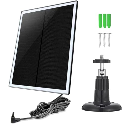 Image of Ri ng Camera Solar Panel, Compatible with Ring Stick Up Cam Battery, Ring Spotlight Cam Battery, Not for Spotlight Plus /Pro, Waterproof, 6W Fast Charging, DC3.5mm Plug (Black)
