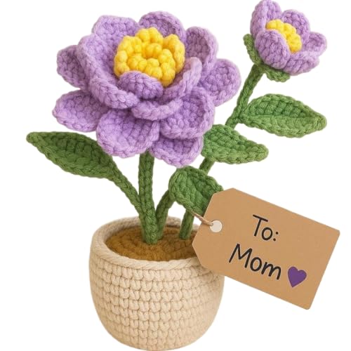 Handmade Crochet Flower Gift Personalized Yarn Bloom for Teacher Appreciation Emotional Support or Small Meaningful Decoration for Minimalist Interiors