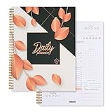 XO HOME Daily Planner Pad Wire Bound to Do List Notebook, Undated 11” x 8.75” A4 Planner with Habit Tracker and Doodle Area. 400 gsm Hard Cover for Privacy, Track Productivity, Water Intake, Tasks and More