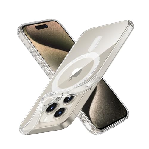 ESR für iPhone 15 Pro Hülle, klares Silikon Case mit MagSafe, stoßfeste dünne Abdeckung, vergilbungsbeständige dünne tra...