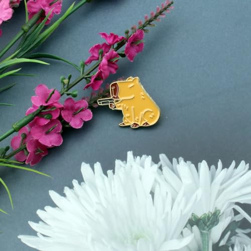 Image of Funny Capybara Brooch Gifts for Animal Lovers Enamel Pins