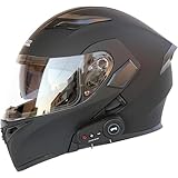 Bluetooth JK902 フルフェイス スピーカー付き ダブルシールド メンズ レディース 四季通用 ジェット 男女兼用 日焼け止め UVプロテクション 耐衝撃 DOT認定 (XXL,A01) [並行輸入品]