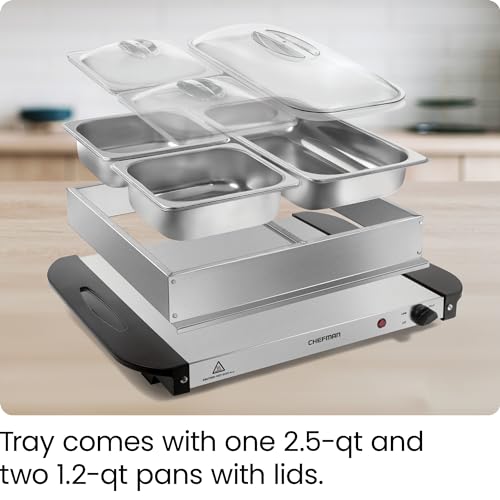 image for Chefman Electric Buffet Server + Warming Tray w/Adjustable Temperature