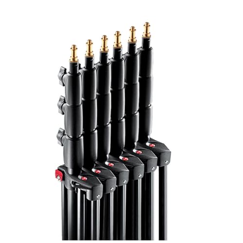 Manfrotto 1004BAC 144-Inch Air Cushioned Aluminum Master Light Stand with 4 Sections and 3 Risers, 3-Pack (Black) - image 2
