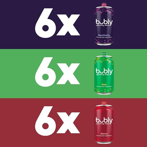 bubly Sparkling Water, Lime Yours 3 Flavor Variety Pack (Lime, Cherry, Blackberry), Zero Sugar & Zero Calories, Seltzer Water, 12 Fl Oz Cans (Pack of 18) — view 2