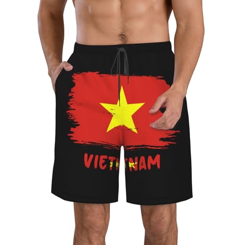 Men'S Beach Shorts Vietnam Vietnamese Flag Trunks Swimsuit Surf Swimming Shorts Summer Shorts