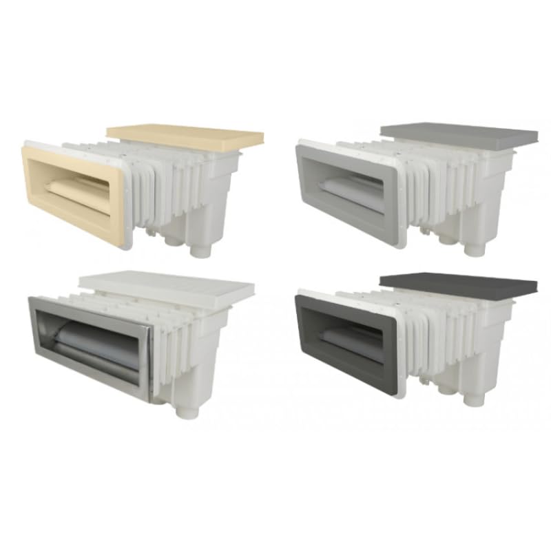 FLUIDRA Skimmers pour piscines de la Marque Modèle Ensemble Complet Skimmer 6º UNIK ABS Blanc Corps + Housse + Garniture en Polyester avec Inserts