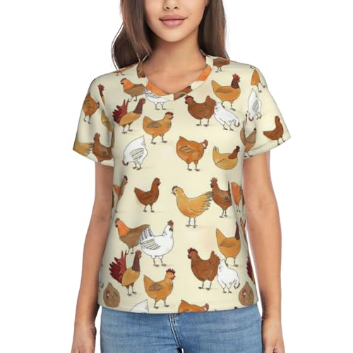 T-shirt de sport manches courtes col en V femme vêtement fitness Brood of Chickens