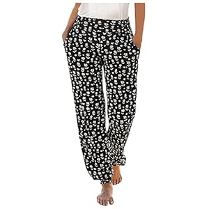 FZAI Women Elastic Waist Polyester Short Petite Lightweight Pants Pull-On Style