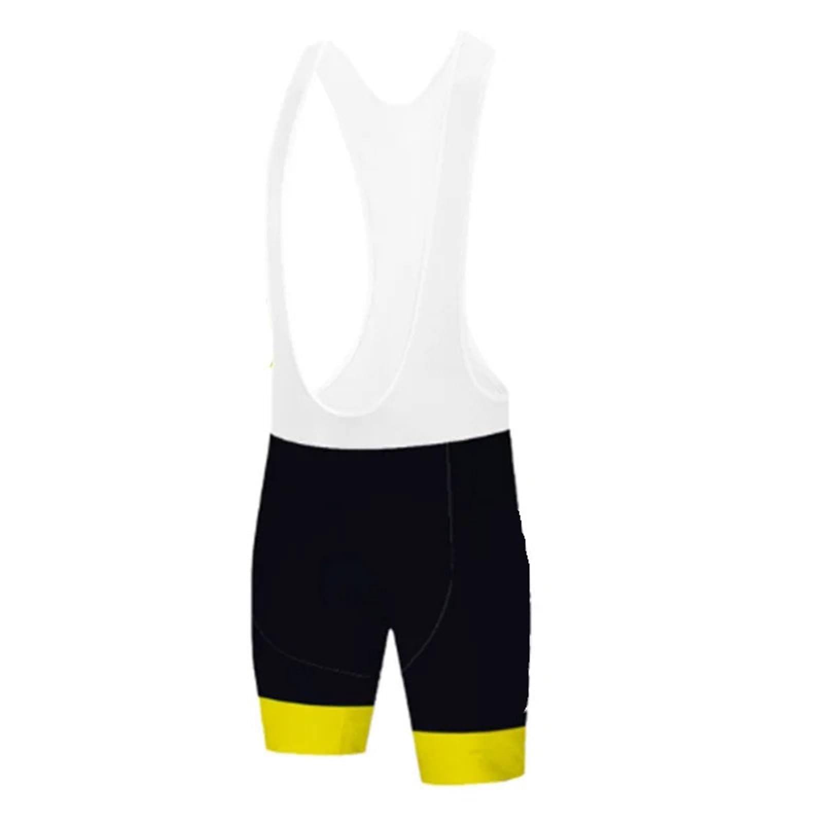 Salopette Ciclismo Pantaloncini da Ciclismo con Bretelle da Mountain Bike da Uomo, Imbottiti in Gel e Traspiranti(Yellow,XXS)