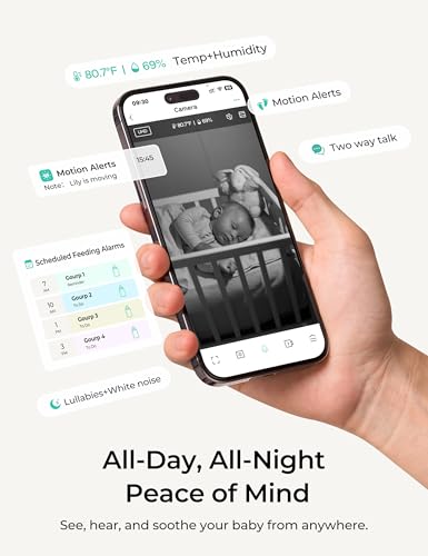 Image of Dr.Care VistaView Lite Smart WiFi Baby Monitor - 4 inch 720P Split Screen & 1080P Camera App Control, Motion Alerts, HD Night Vision, Triple Security, 2-Way Talk, Video Recording, Multi-User