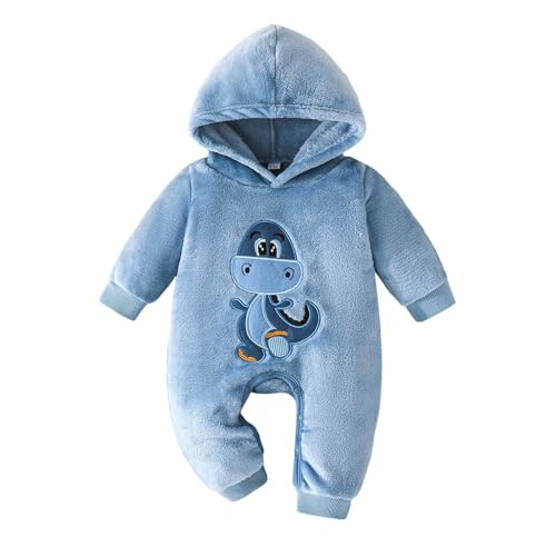 Barboteuse bébé garçon avec capuche brodée dinosaure pour les sorties d'automne